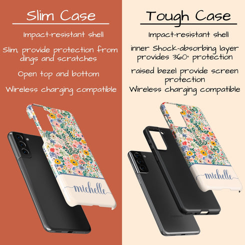 Custom Name Boho Chic Paradise Floral Galaxy Case